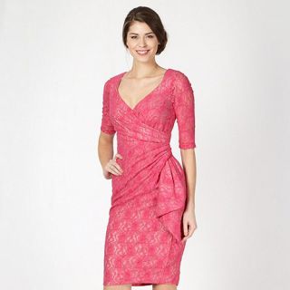 Debut Pink lace cut out back dress