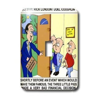 lsp_1383_1 Londons Times Funny Animals Cartoons   Three Little Pigs And Homeowners Insurance   Light Switch Covers   single toggle switch   Single Switch Plates  