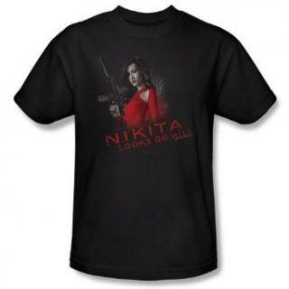 Nikita LOOKS DO KILL   Short Sleeve Adult Tee BLACK T Shirt Clothing