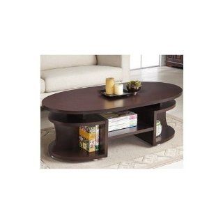 Modern Elliptical Multi Shelf Walnut Coffee Table. his modern coffee table will dramatically update the look of any living room d�cor with its modern elevated design and uniquely designed shelving units. A smooth walnut finish looks warm and fits in well w