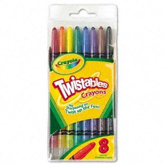 Crayola Products   Crayola   Twistable Crayons, 8 Traditional Colors/Set   Sold As 1 Set   No sharpening or label peeling needed.   Break resistant, clear plastic barrel shows crayon supply.   Built in eraser on each crayon makes for easy changes and corre
