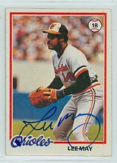Lee May AUTO 1978 Topps Orioles at 's Sports Collectibles Store