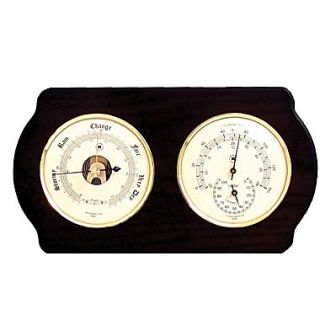 Bey Berk Brass and Ash Wood Barometer/Thermometer/Hygrometer  Make More Happen at