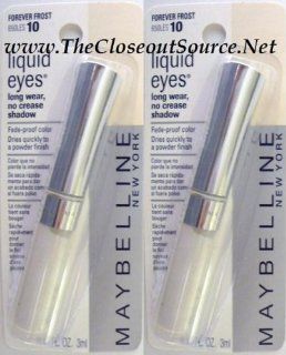 Maybelline Liquid Eyes Long Wear, No Crease Eye Shadow, # 10 Forever Frost (2 tubes)  Eye Glosses  Beauty