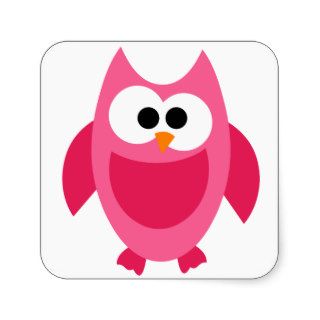Owl Owls Bird Birds Pink Colorful Cute Cartoon Sticker