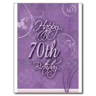 Purple pizazz for 70th birthday post cards