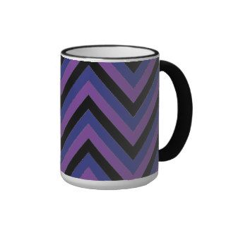 Chevron Zig Zag Purple Black and Blue Pattern Coffee Mugs