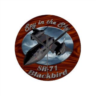 SR 71 Blackbird Round Clocks