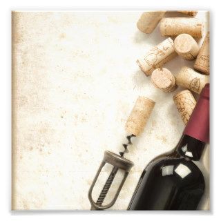 Red wine bottle and cork photo