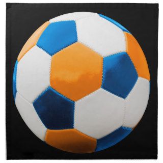 Soccer Blue and Orange Cloth Napkins