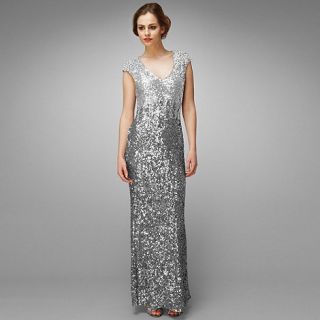 Phase Eight Charcoal And Silver Collete Sequin Full Length Dress