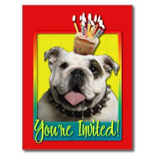 Invitation Cupcake   Bulldog   Light Postcards