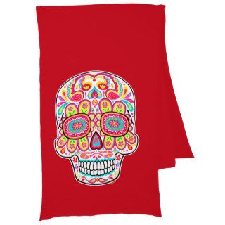 Colorful Sugar Skull Scarf   Day of the Dead