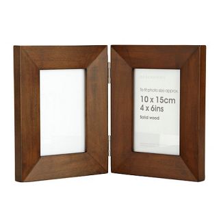 Dark solid wood double hinged frame