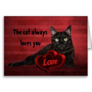Black cat Valentine Card