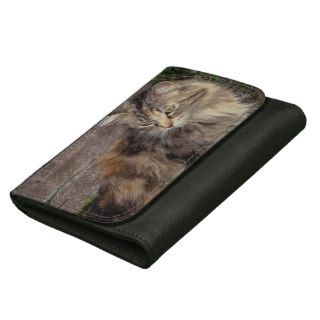 Black and Tan Tabby Cat Wallet Leather Wallets