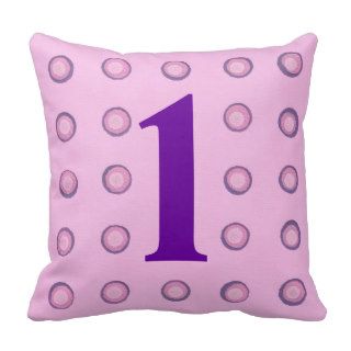 Layered Pink and Purple Polka Dots Age 1 Pillows