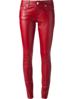 Saint Laurent Leather Effect Trousers   Tessabit