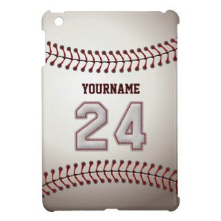 Cool Baseball Stitches   Custom Number 24 and Name Cover For The iPad Mini