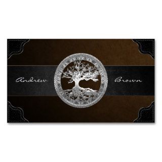 [154] Celtic Tree of Life [Silver] Business Card Templates