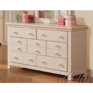 Single Dresser in Cream and Peach Finish   Dresser Cream Finish By Acme