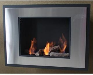 Bayshore Framed Stainless Steel Wall Mounted Gel Fireplace   Gel Fireplaces