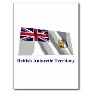 British Antarctic Territory Waving Flag with Name Postcards