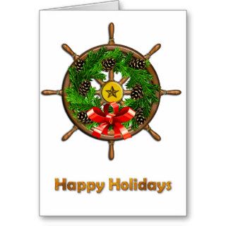 Ship's Wheel Wreath Cards