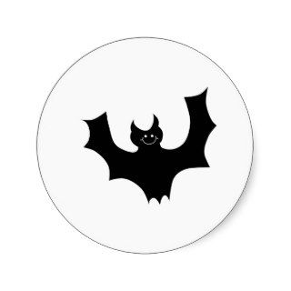 Bat Cartoon. Black and White. Stickers