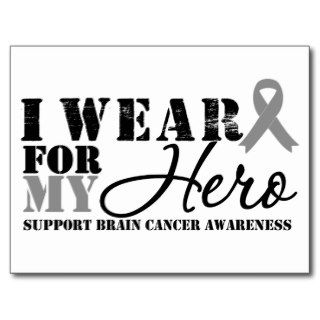 Brain Cancer Hero Grey Ribbon Postcard