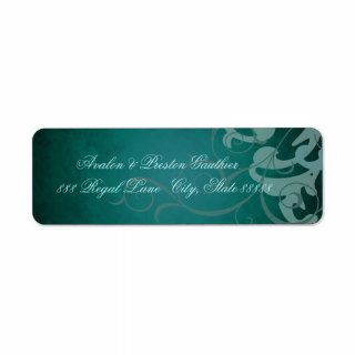 Noble Teal Texture Teal Scroll Address Labels