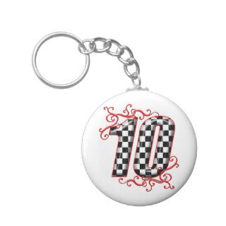 auto racing number 10 key chain