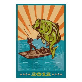 Fishing Poster Calendar 2012 Largemouth Bass