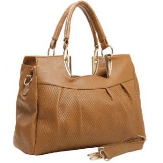 HELKI Caramel Textured Top Double Handle Office Tote Satchel Shopper Hobo Handbag Purse Shoulder Bag Shoes