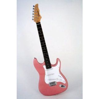 39 Inch Pink Electric Guitar with Accessories, Strap, Gig Bag, Extra Set of Strings, Amp Cord, Pitch Pipe Tuner and Pick Musical Instruments