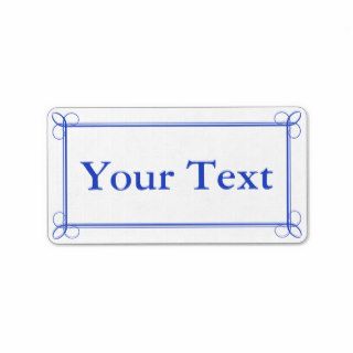 Blue & White Stickers or Labels w/ Custom Text Custom Address Labels
