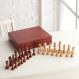 WE Games Treasure Box with Traditional Staunton Chessmen   Chess Pieces
