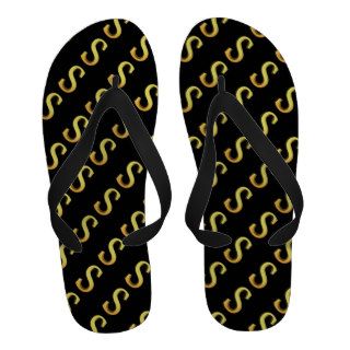 Gold Letter S Monogram Sandals