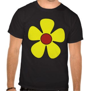 Groovy Yellow Flower Basic Dark T Shirt