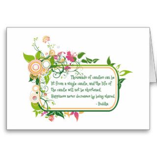 Buddha Single Candle Quote Greeting Cards