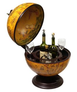 Turin Italian Style 13 in. Diam. Tabletop Globe Bar   Globes