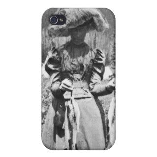 Victorian Woman with Fish Vintage Glass Slide iPhone 4 Case