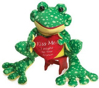 Jumbo Valentine's Plush  Freddie the Frog  "Kiss me I might be your prince" Toys & Games