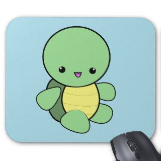 Kawaii green baby turtle mousepad