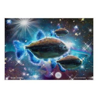 The Great Fish Nebula Fantasy Art Poster