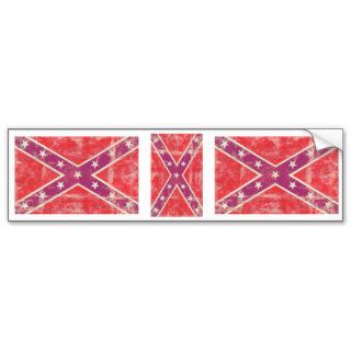 3 Distressed Grunge Redneck Flags   You cut apart Bumper Stickers