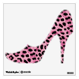 Pink Cheetah Spiked Heel Room Decals