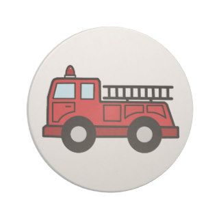 Cartoon Clip Art Firetruck Emergency Vehicle Truck Beverage Coaster