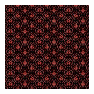 Gothic Red and Black Damask Pattern. Cut Out