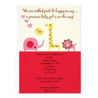 Lovely Baby Girl Shower Personalized Invitation